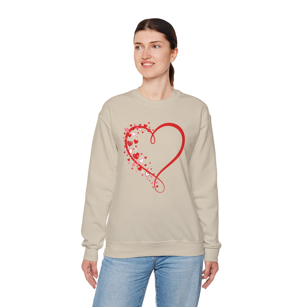 Valentine's Day Red Heart Swirl Sweatshirt | Valentine Heart Crewneck