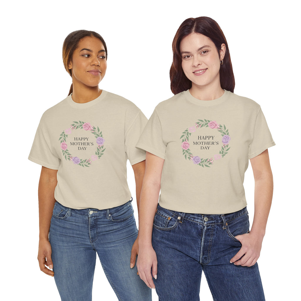 Happy Mother's Day floral wreath T-Shirt | Mother's Day shirt