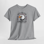 God Bless America Eagle Memorial Day Tee | Patriotic USA Flag Stripes