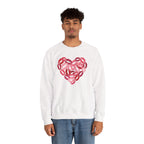 Valentine's Day Kiss Mark Heart Sweatshirt | Lip Print Heart Graphic