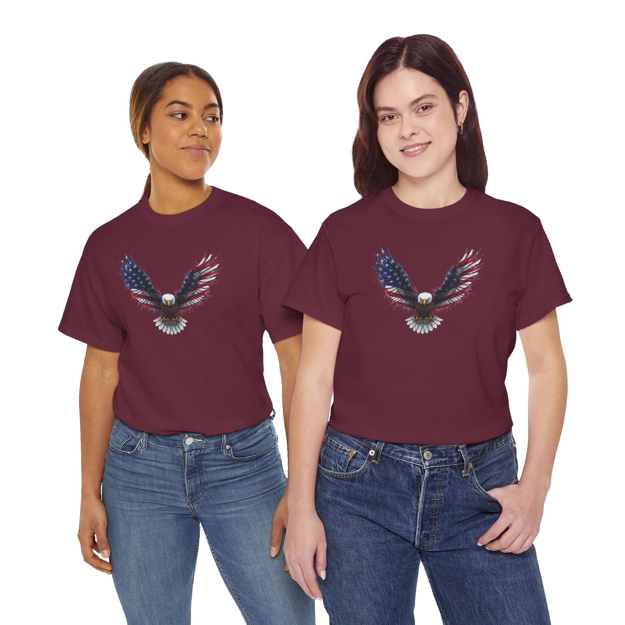American Flag Eagle T-Shirt | Patriotic Flying Bald Eagle Tee