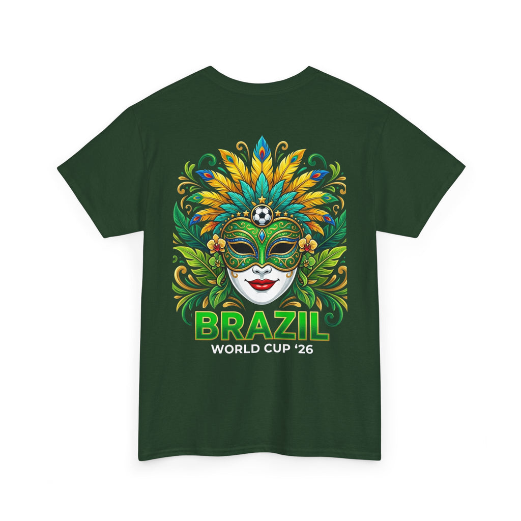 Brazil Carnival Mask Tee | World Cup '26 Soccer Floral Headdress