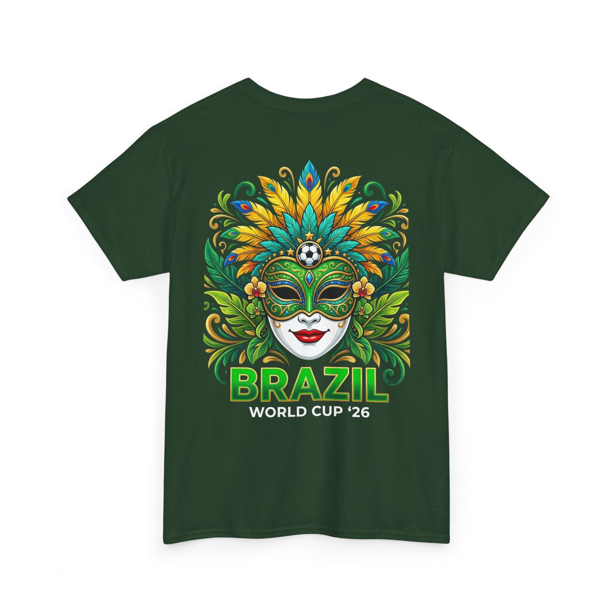 Brazil Carnival Mask Tee | World Cup '26 Soccer Floral Headdress