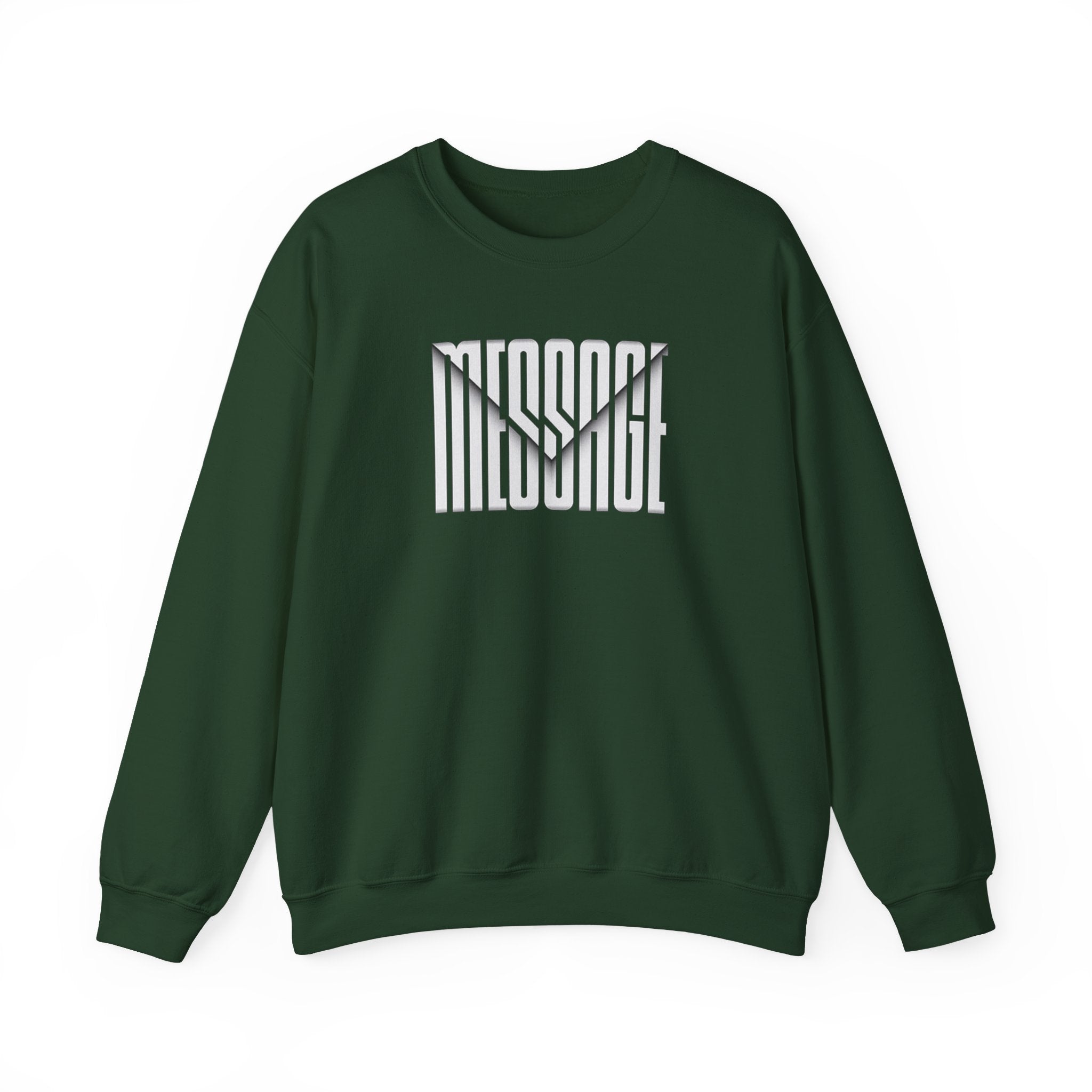 MESSAGE Sweatshirt - Minimalist Typography Pullover, Aesthetic Streetwear Crewneck