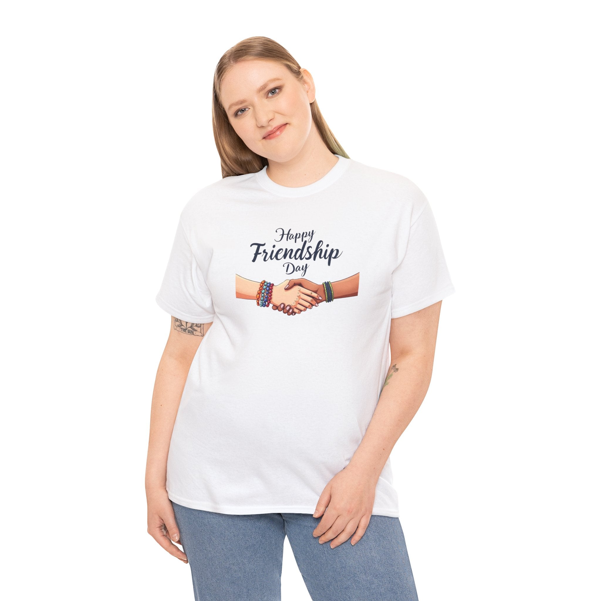 Happy Friendship Day Handshake Tee | Friendship Graphic T-Shirt