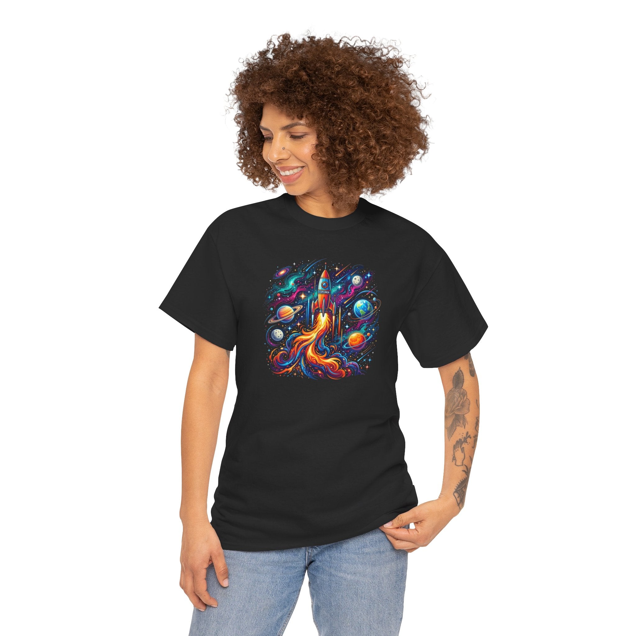 Galaxy Fox, T-Shirt | Cosmic Fox Illustration, Colorful Space Art