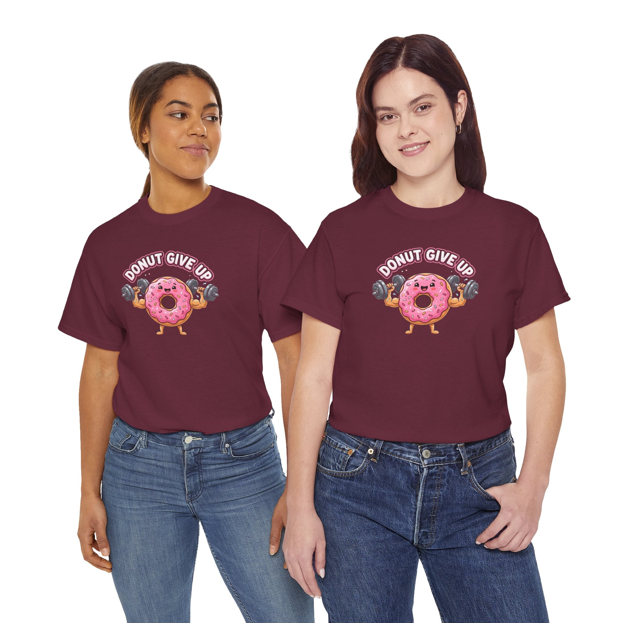 Donut Give Up donut graphic tee | Motivational Fitness Shirt