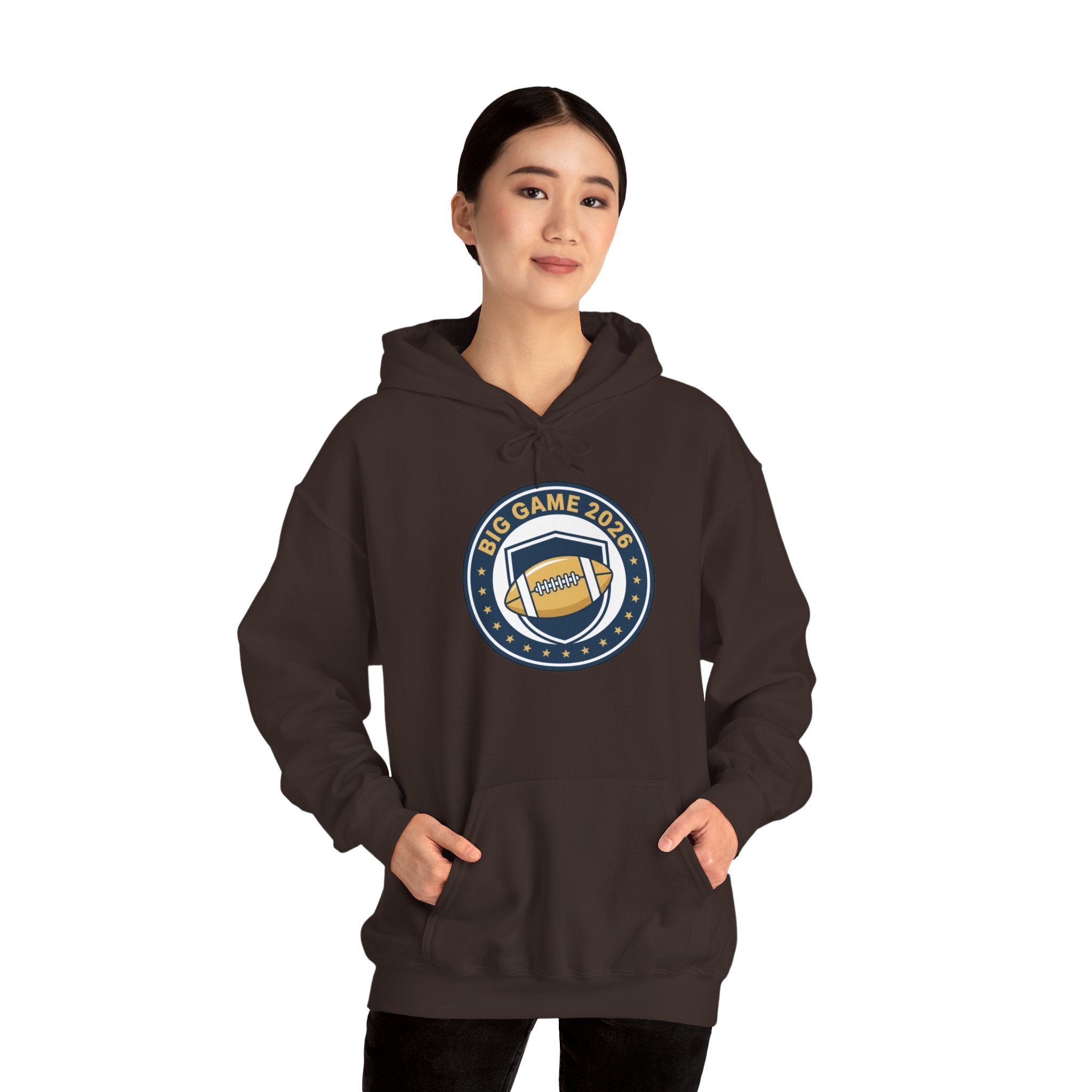 Big Game 2026 Football Badge Hoodie | Sports Logo Apparel