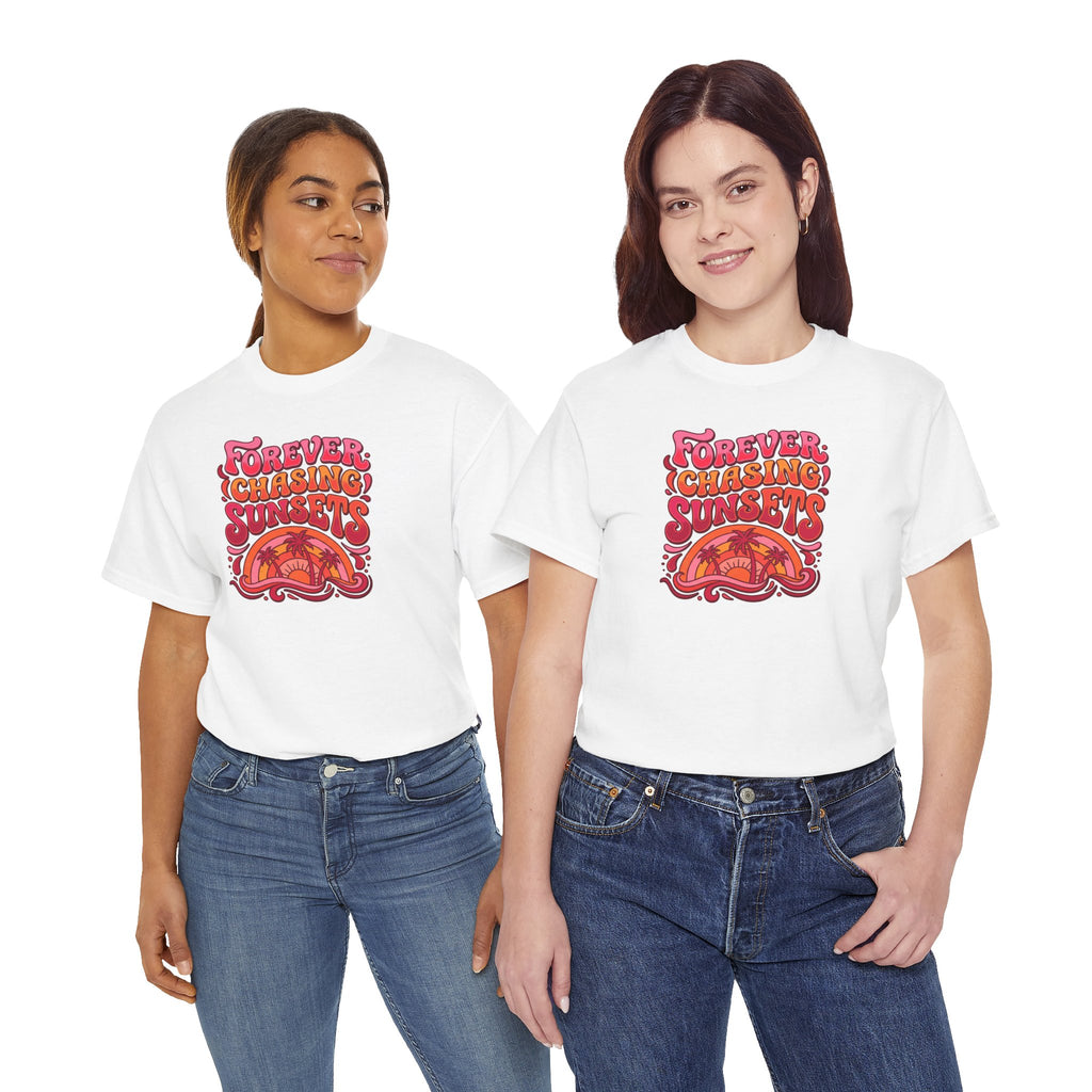 Forever Chasing Sunsets T-Shirt | Retro Sunset Graphic Tee