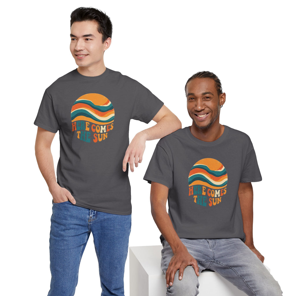 Here Comes The Sun T-Shirt | Retro Sun Waves Graphic Tee