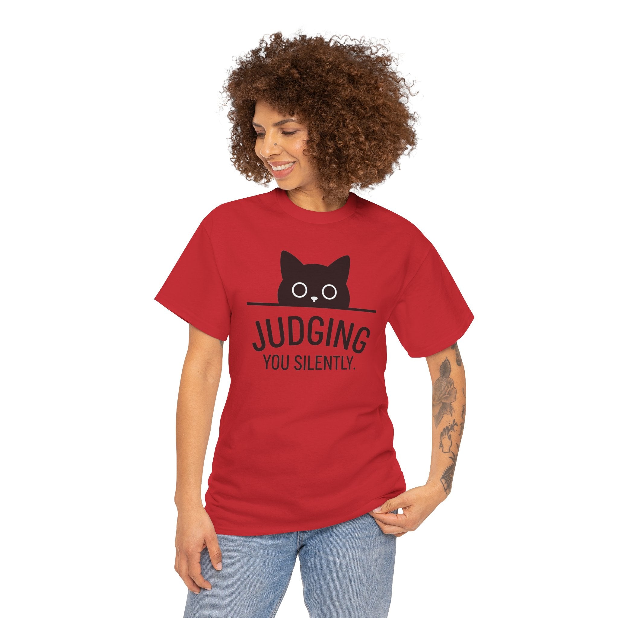 Judging You Silently cat Tee | Cute Cat Graphic T-Shirt
