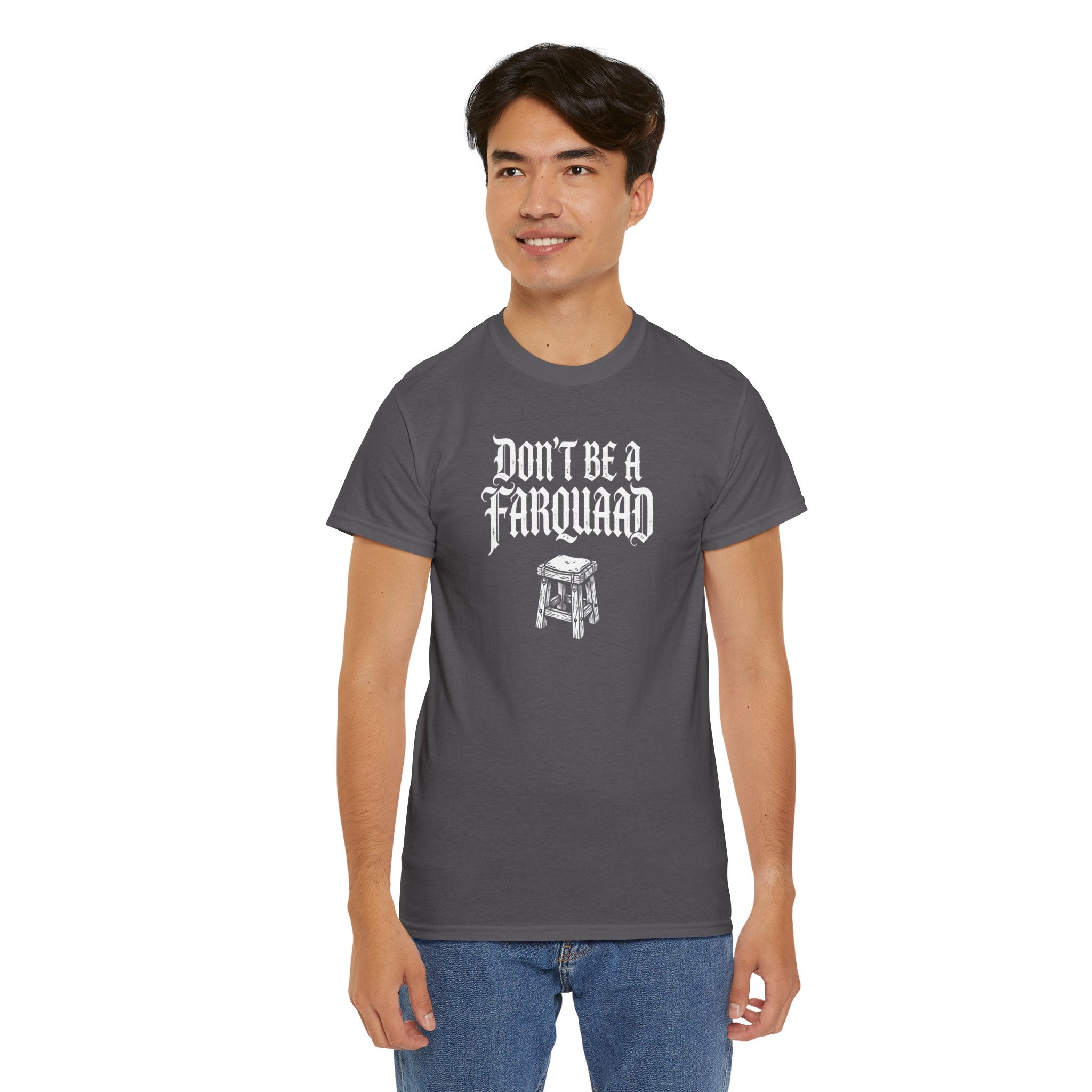 Don't Be a Farquaad Stool T-Shirt | Shrek Parody, Gothic Text