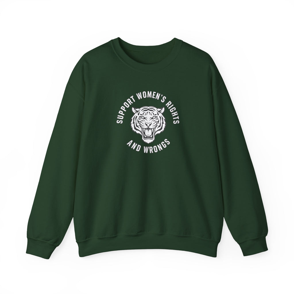 Feminist Tiger Sweatshirt - Support Women's Rights and Wrongs Crewneck