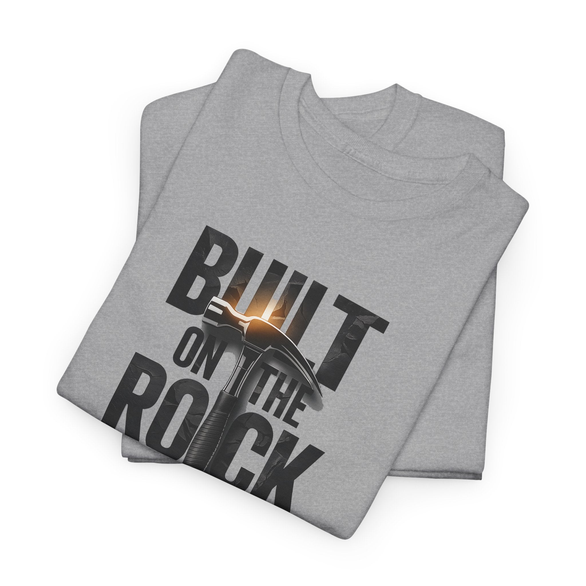 Built on the Rock cross graphic Tee | Christian faith shirt, Psalm 127:1
