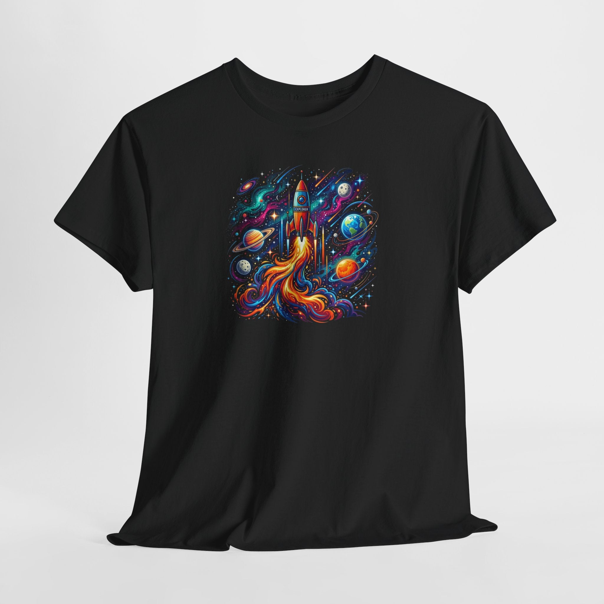 Galaxy Fox, T-Shirt | Cosmic Fox Illustration, Colorful Space Art