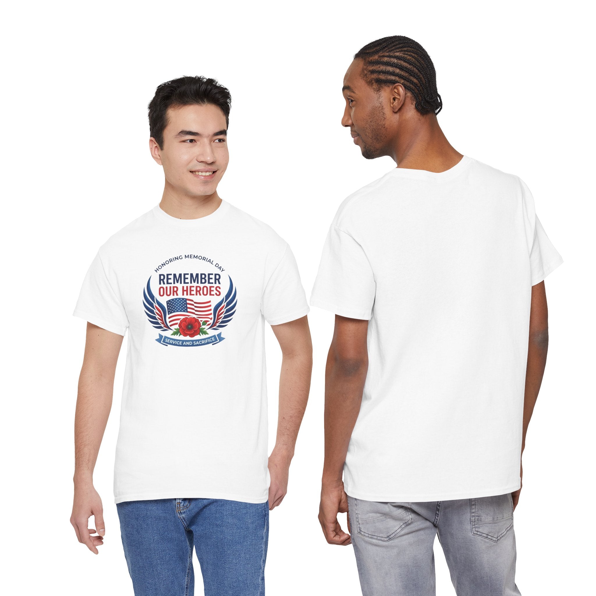 Remember Our Heroes Tee | Memorial Poppy, American Flag, Tribute