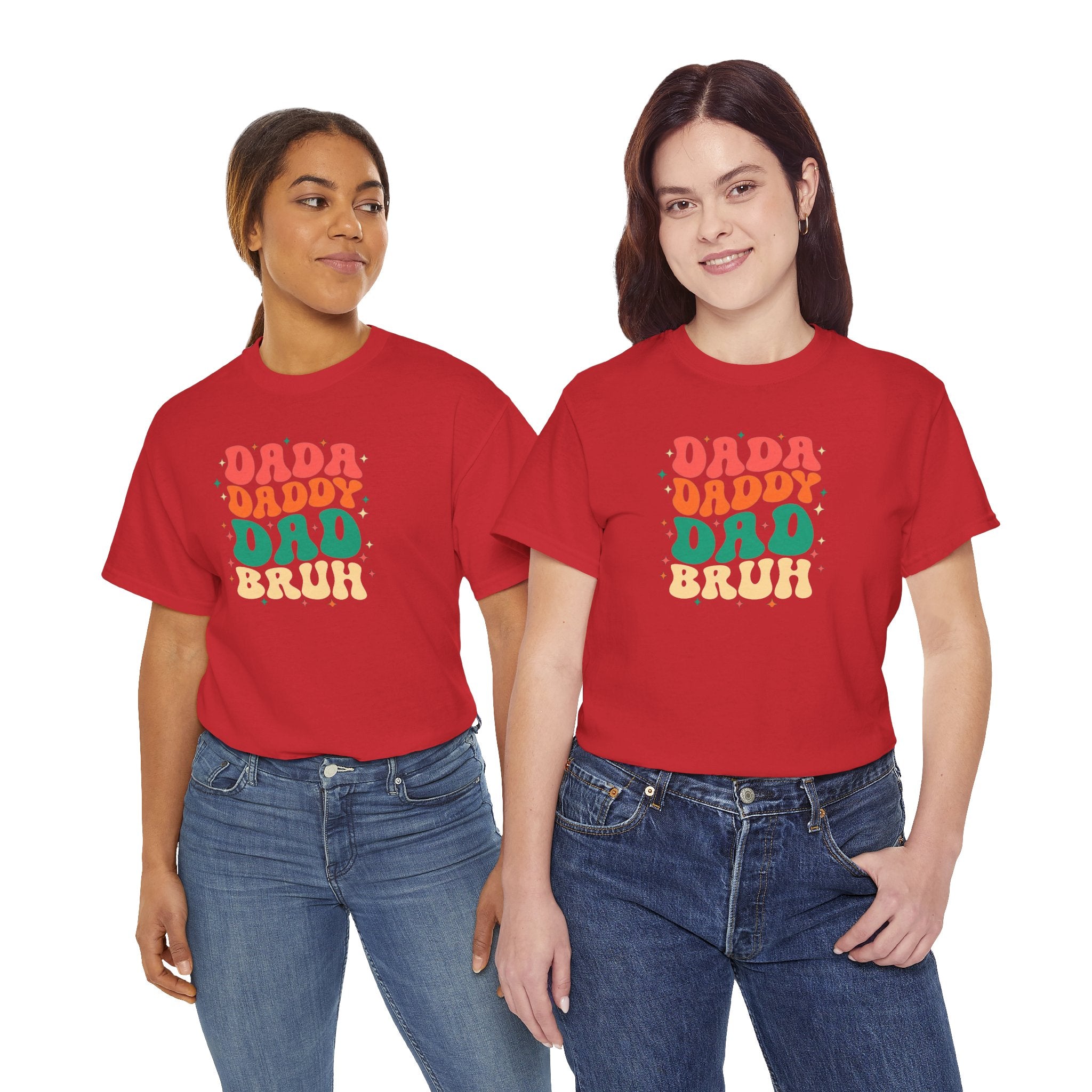 Dada Daddy Dad Bruh T-Shirt | Father's Day Retro Bubble Text Dad Shirt