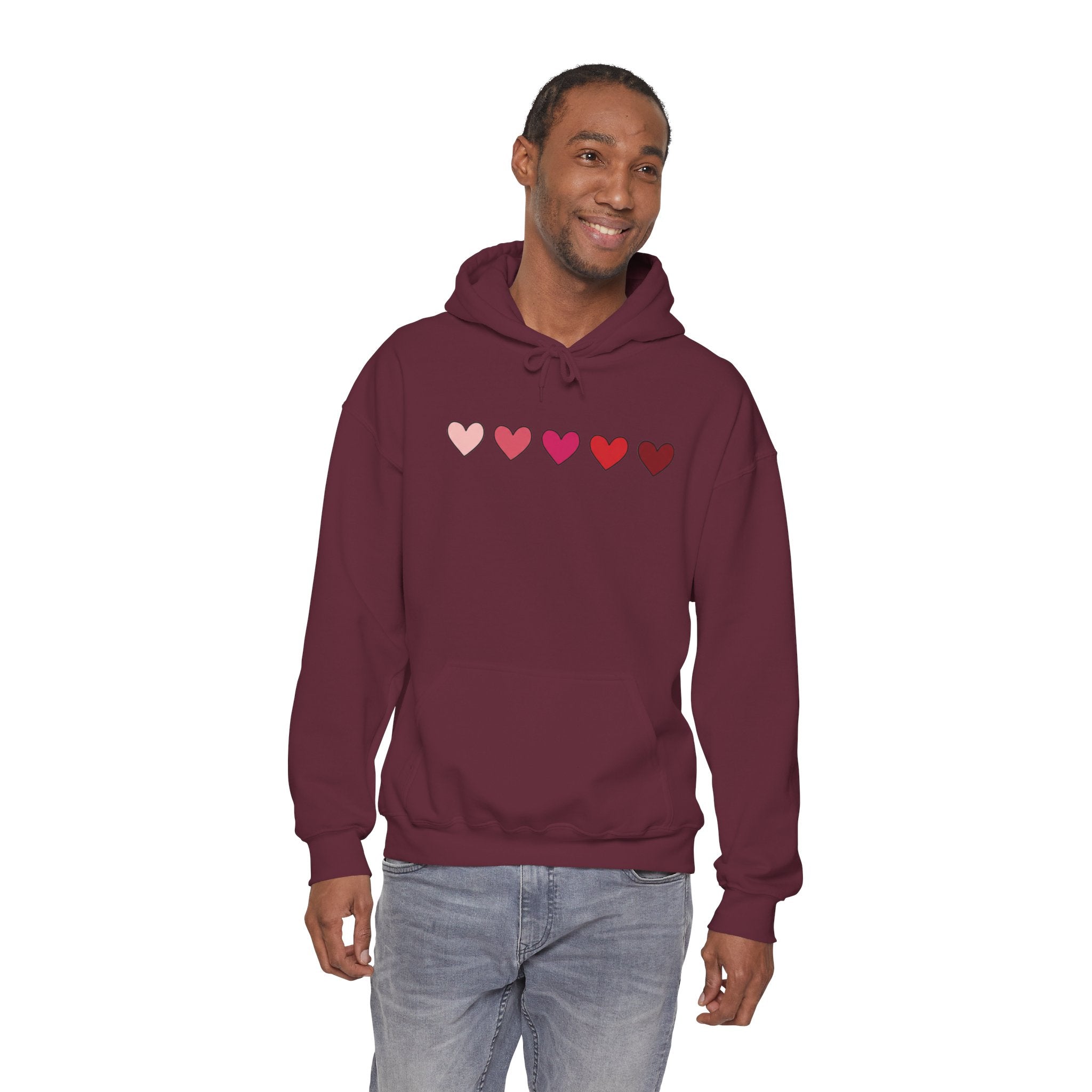 Valentine's Day Heart Hoodie | Minimal Gradient Hearts Design