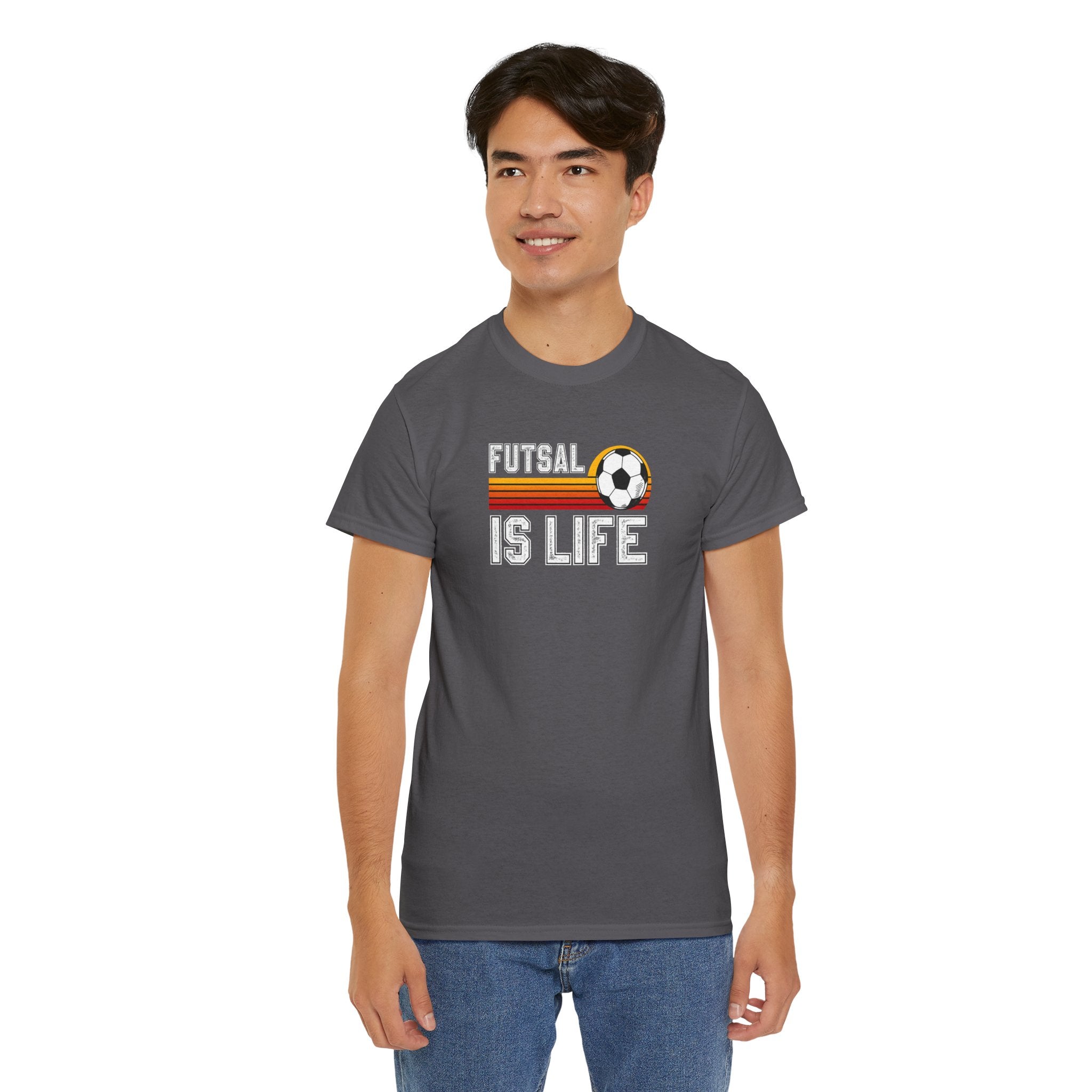 Futsal Is Life Tee | Retro Soccer Ball Stripe Design