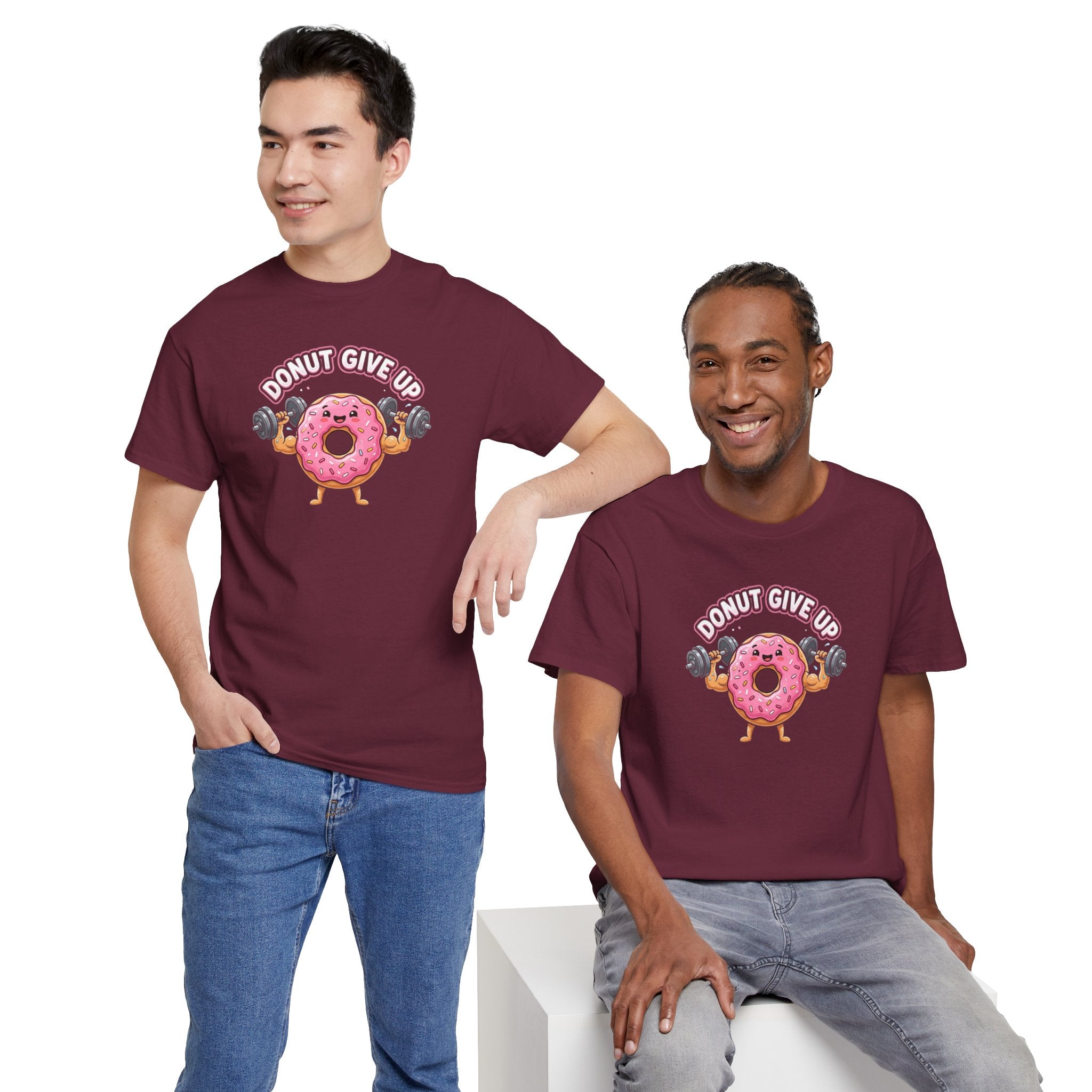 Donut Give Up donut graphic tee | Motivational Fitness Shirt