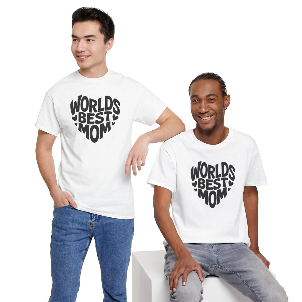 Worlds Best Mom heart graphic T-Shirt | Mother's Day typography tee