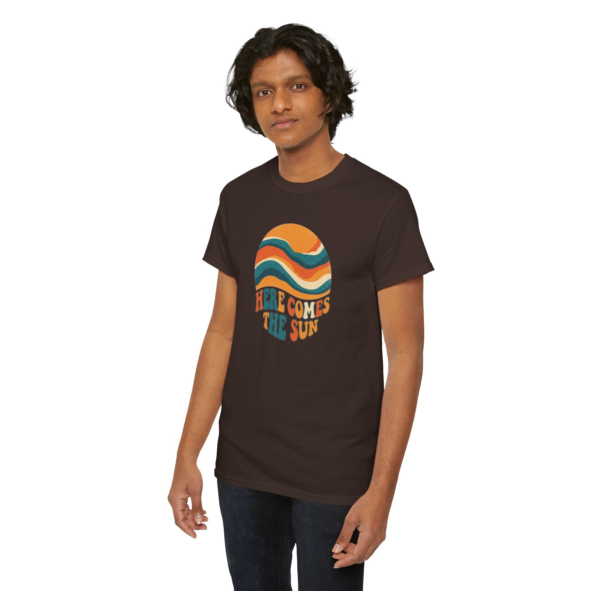 Here Comes The Sun T-Shirt | Retro Sun Waves Graphic Tee