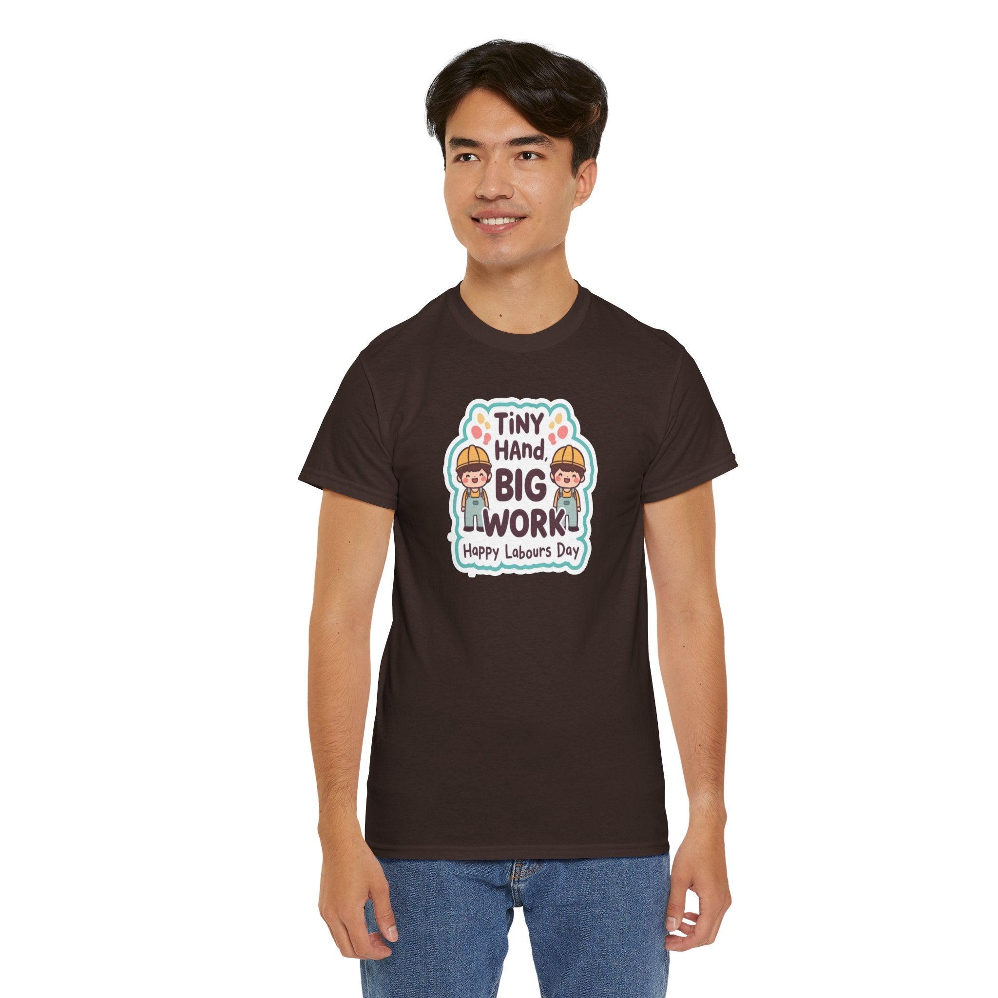 Tiny Hand Big Work T-Shirt | Happy Labour Day Kids Construction Graphic
