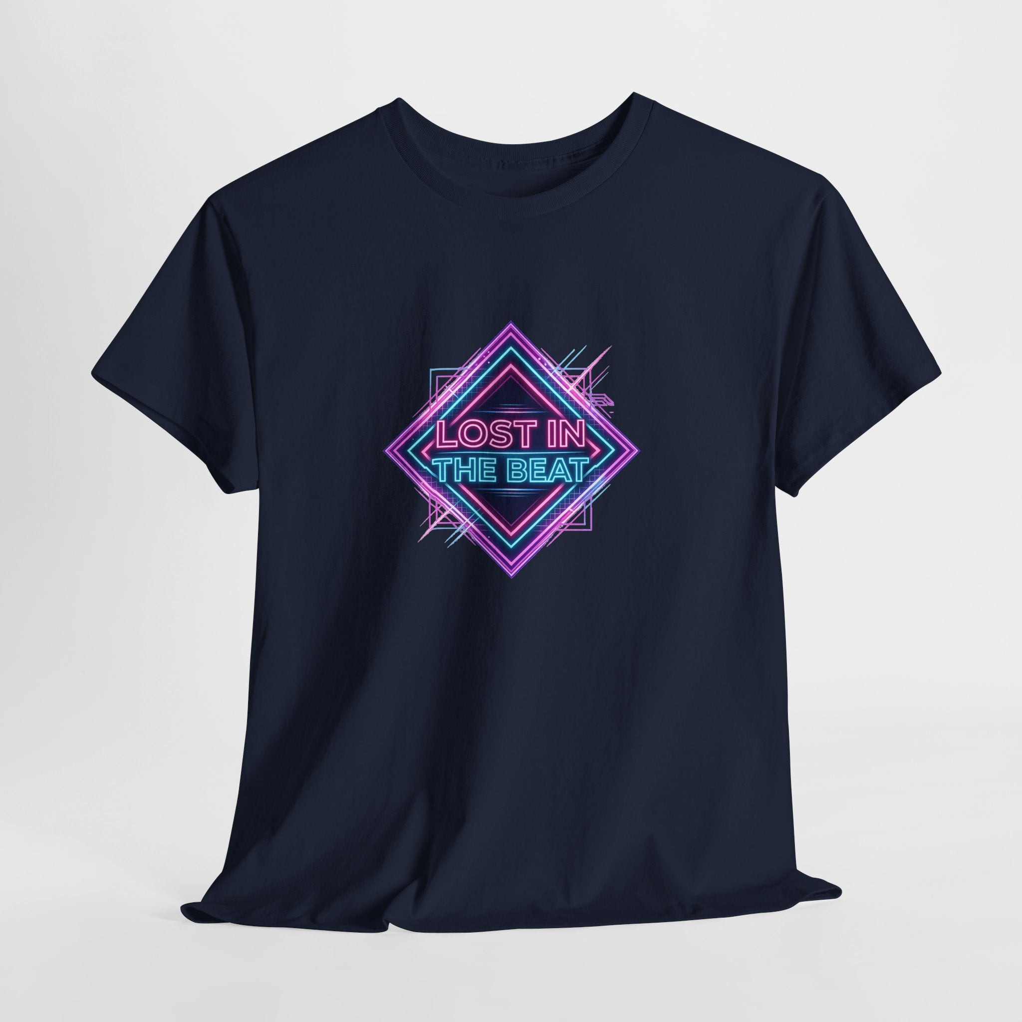 Lost in the Beat Tee | Retro Neon Diamond Music Graphic