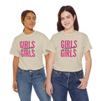 Girls Support Girls T-Shirt | Feminist Pride Tee, Pink Typography