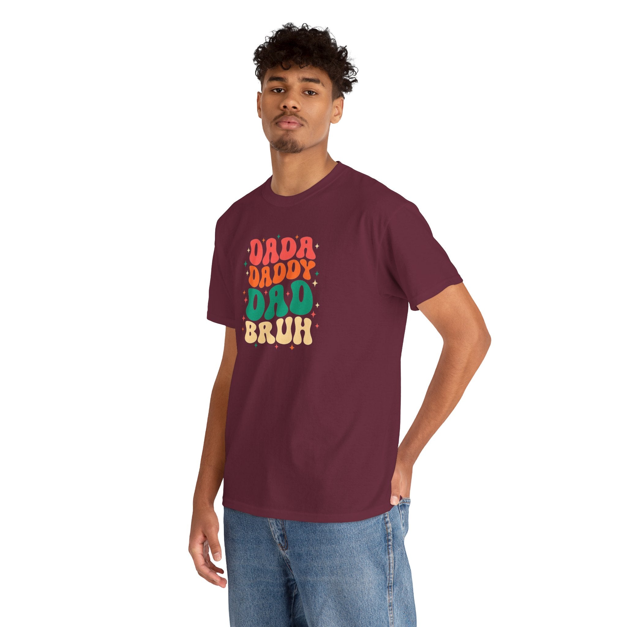 Dada Daddy Dad Bruh T-Shirt | Father's Day Retro Bubble Text Dad Shirt