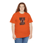 Break the Script hands ripping text Tee | Rebellious typography shirt