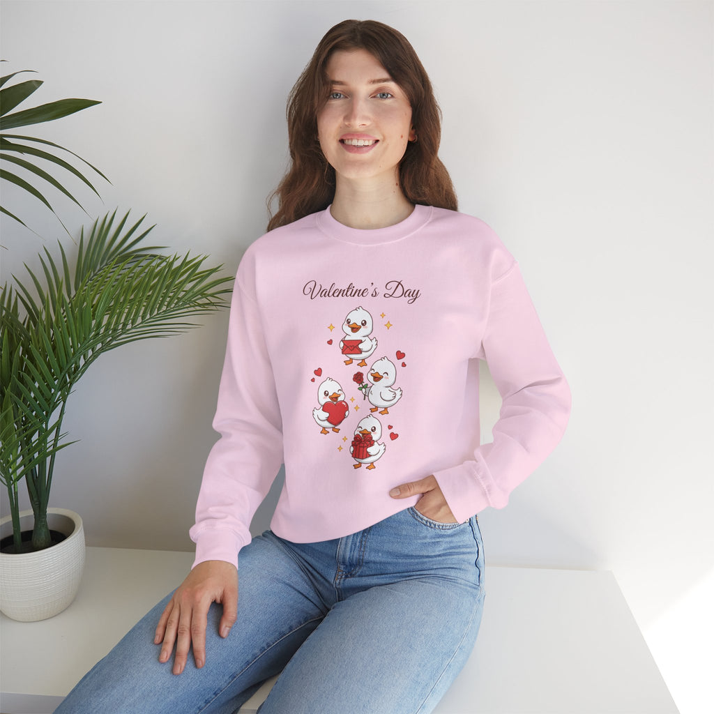 Valentine's Day Duckies Crewneck Sweatshirt | Valentine Day Hearts