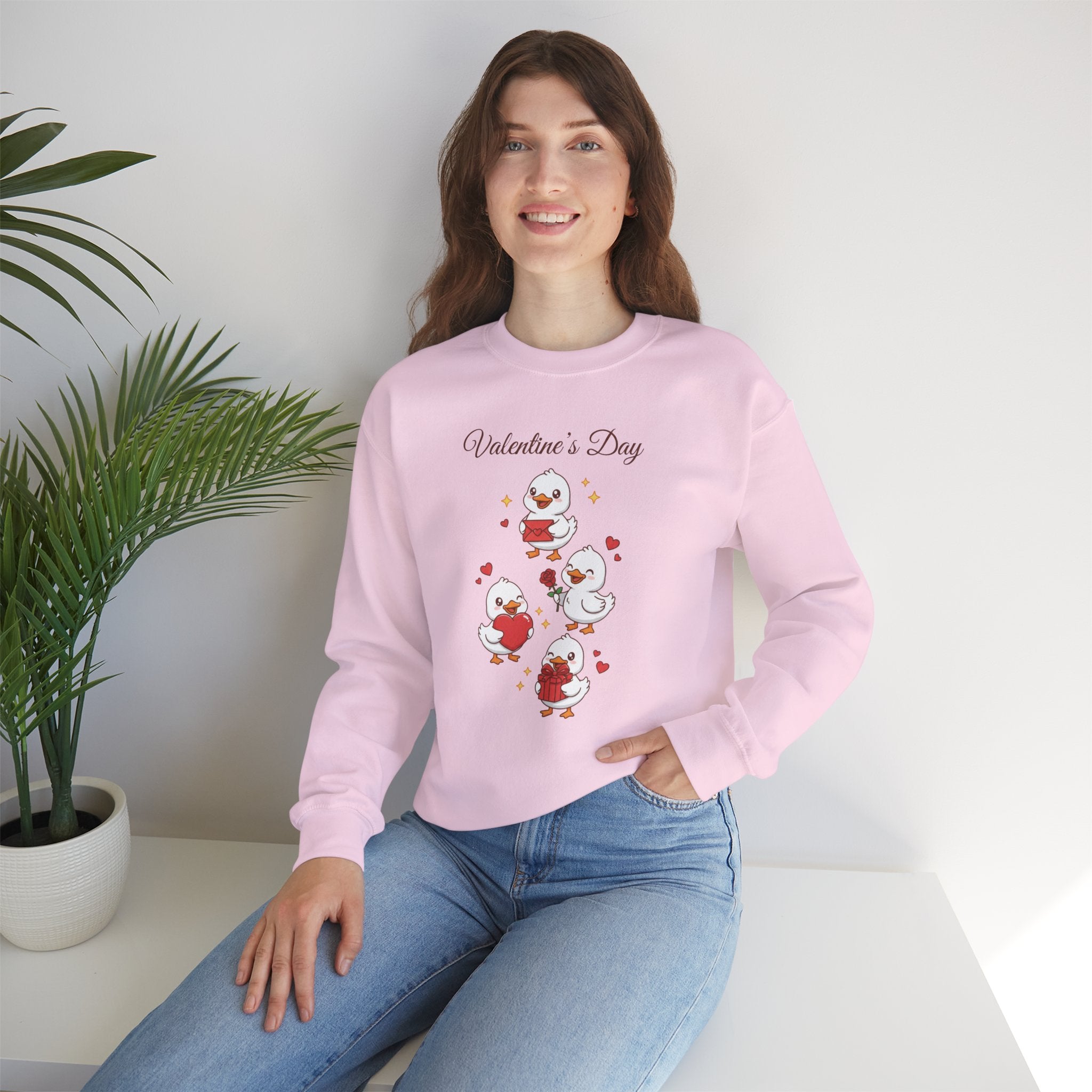 Valentine's Day Duckies Crewneck Sweatshirt | Valentine Day Hearts
