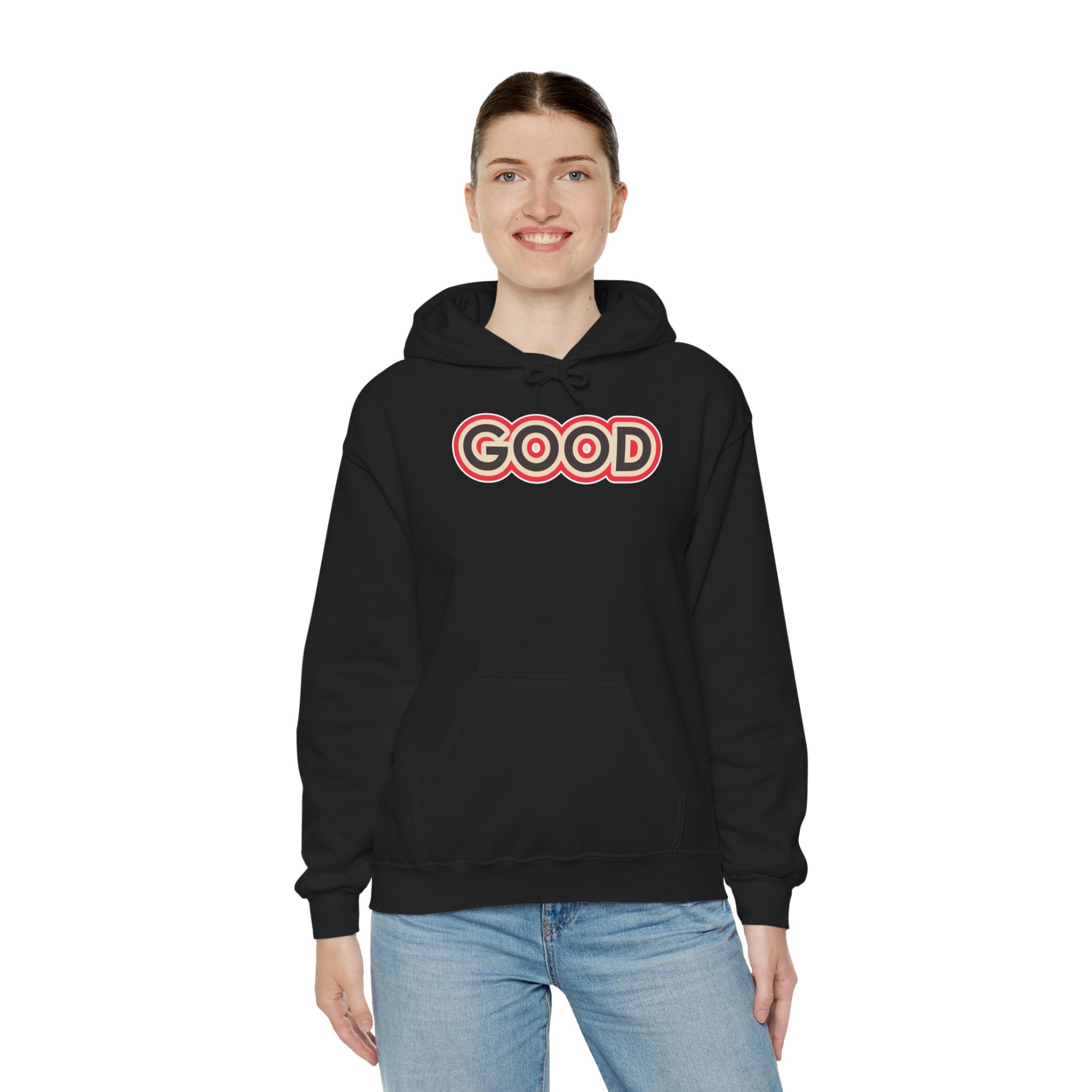 GOOD Retro Logo Hoodie | Positive Message, 70s Style Graphic