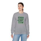 Thick Thighs Lucky Vibes Sweatshirt | Retro Clover Stacked Text
