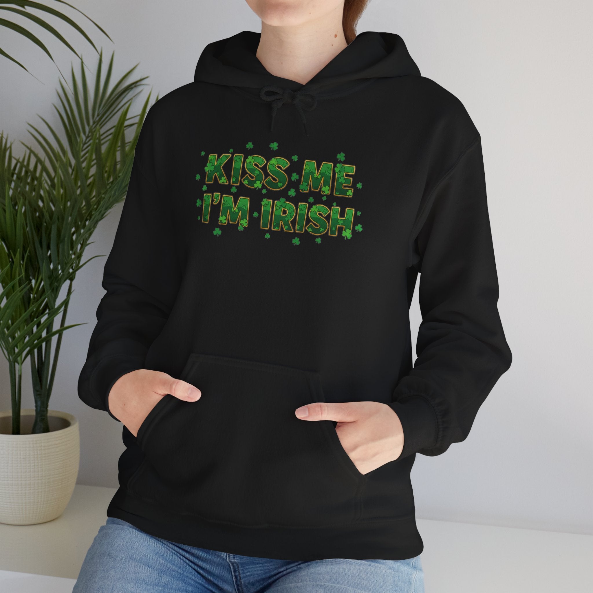 Kiss Me I'm Irish Hoodie | St. Patrick's Day Shamrock Typography
