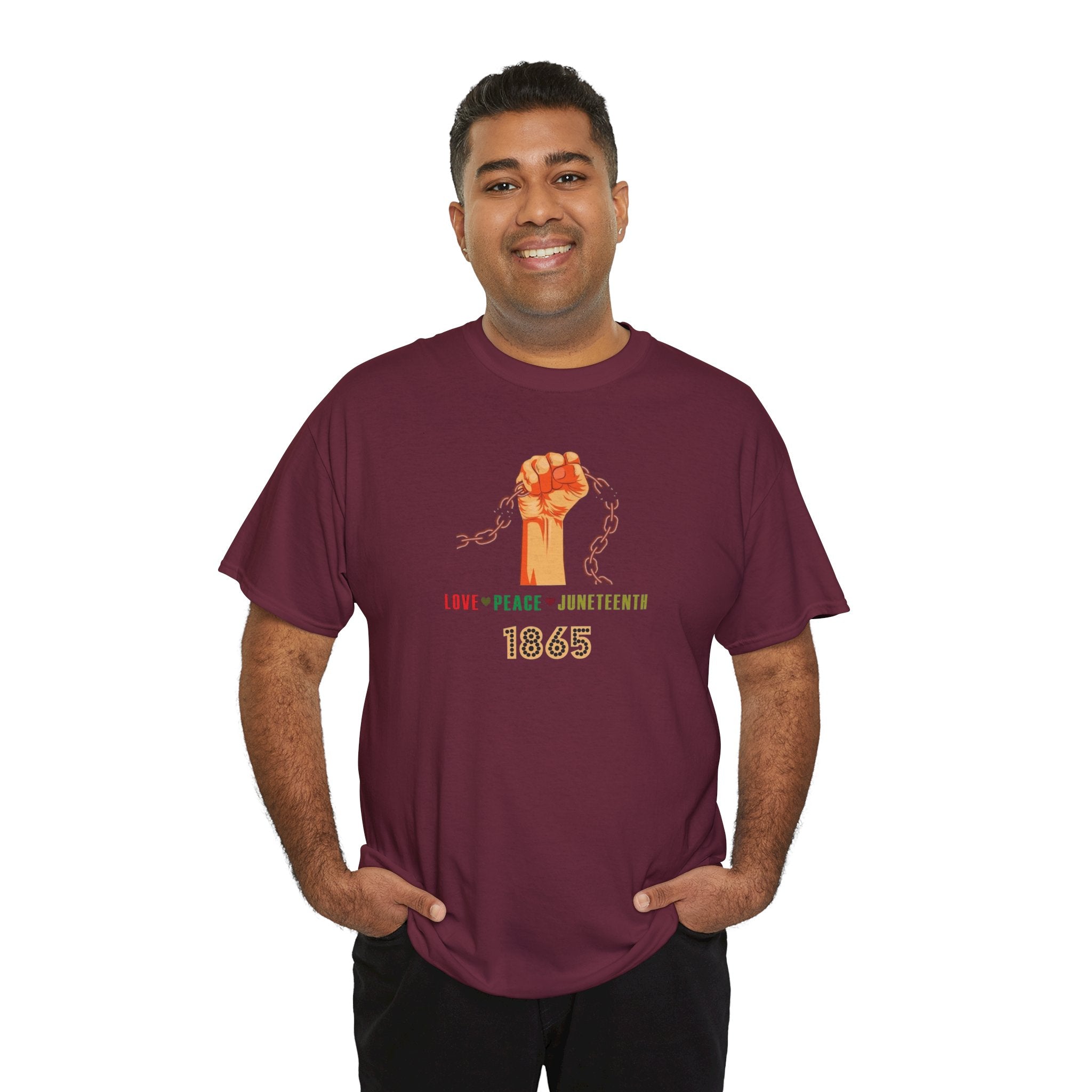 Juneteenth Raised Fist Tee | Love Peace Juneteenth 1865 T-Shirt