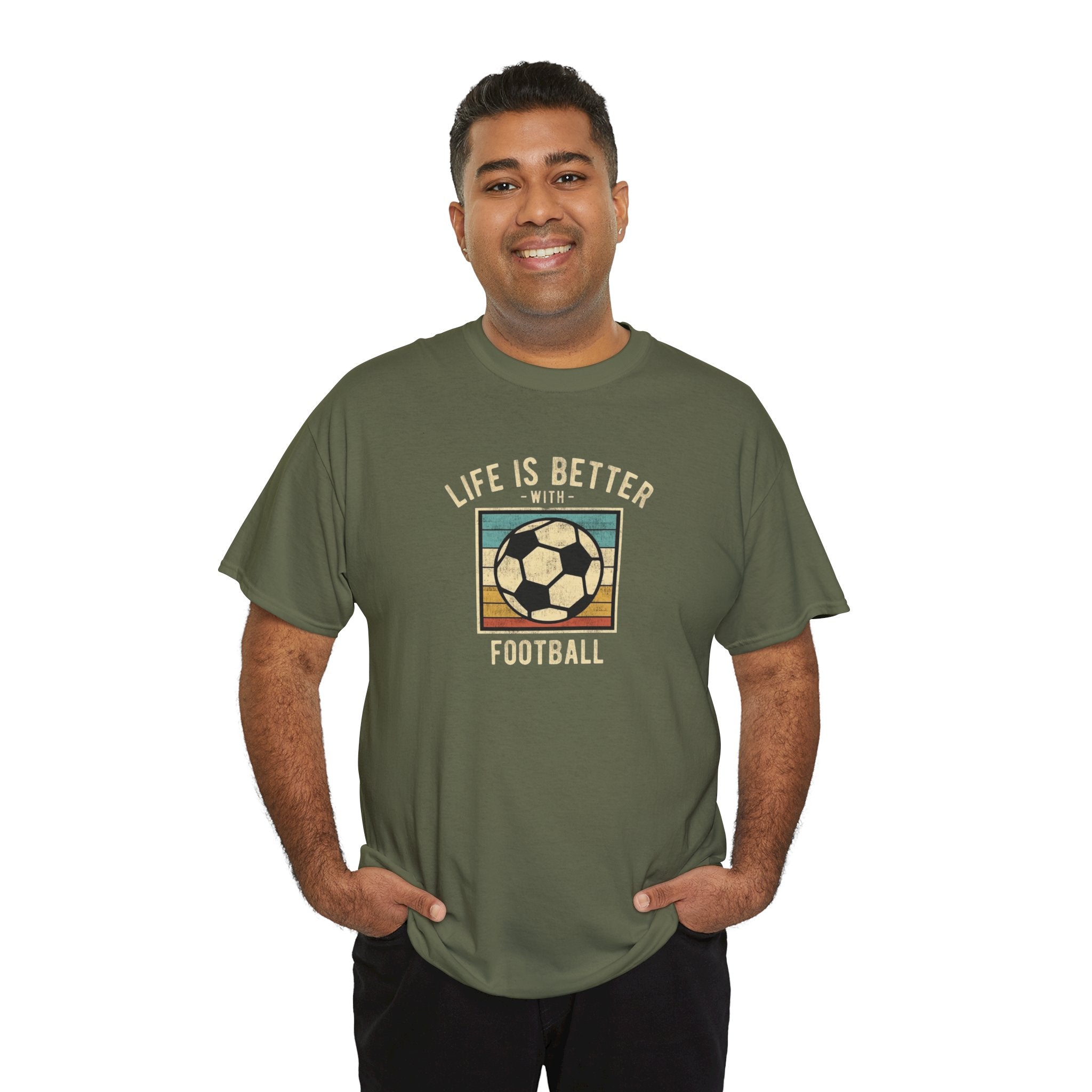 Life Is Better With Football T-Shirt | Retro Soccer Graphic Tee