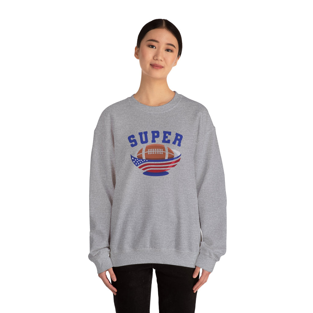 Super Football with American Flag Sweatshirt | Patriotic Sports Crewneck