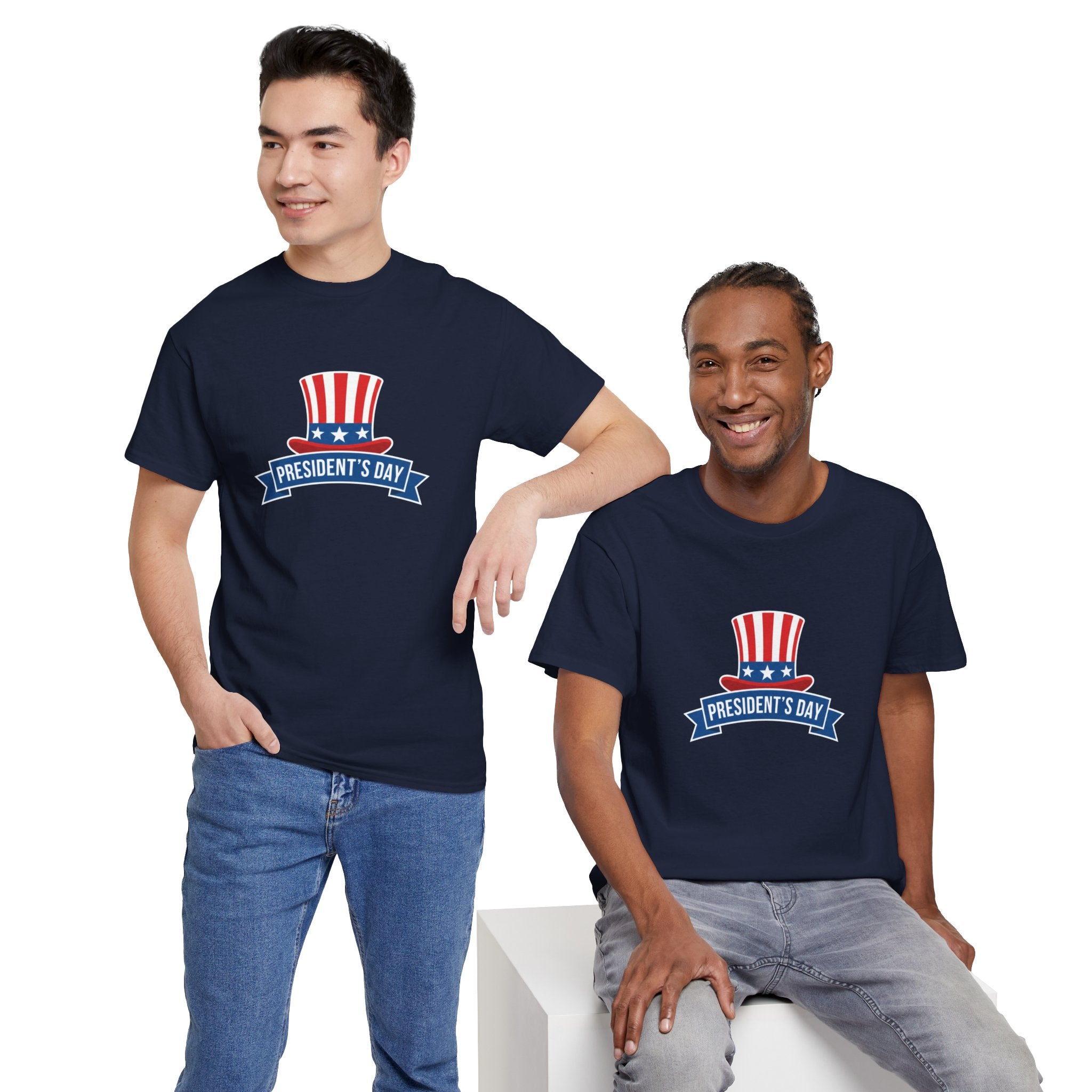 President's Day top hat T-Shirt | Patriotic Presidents Day tee, USA flag stars stripe design