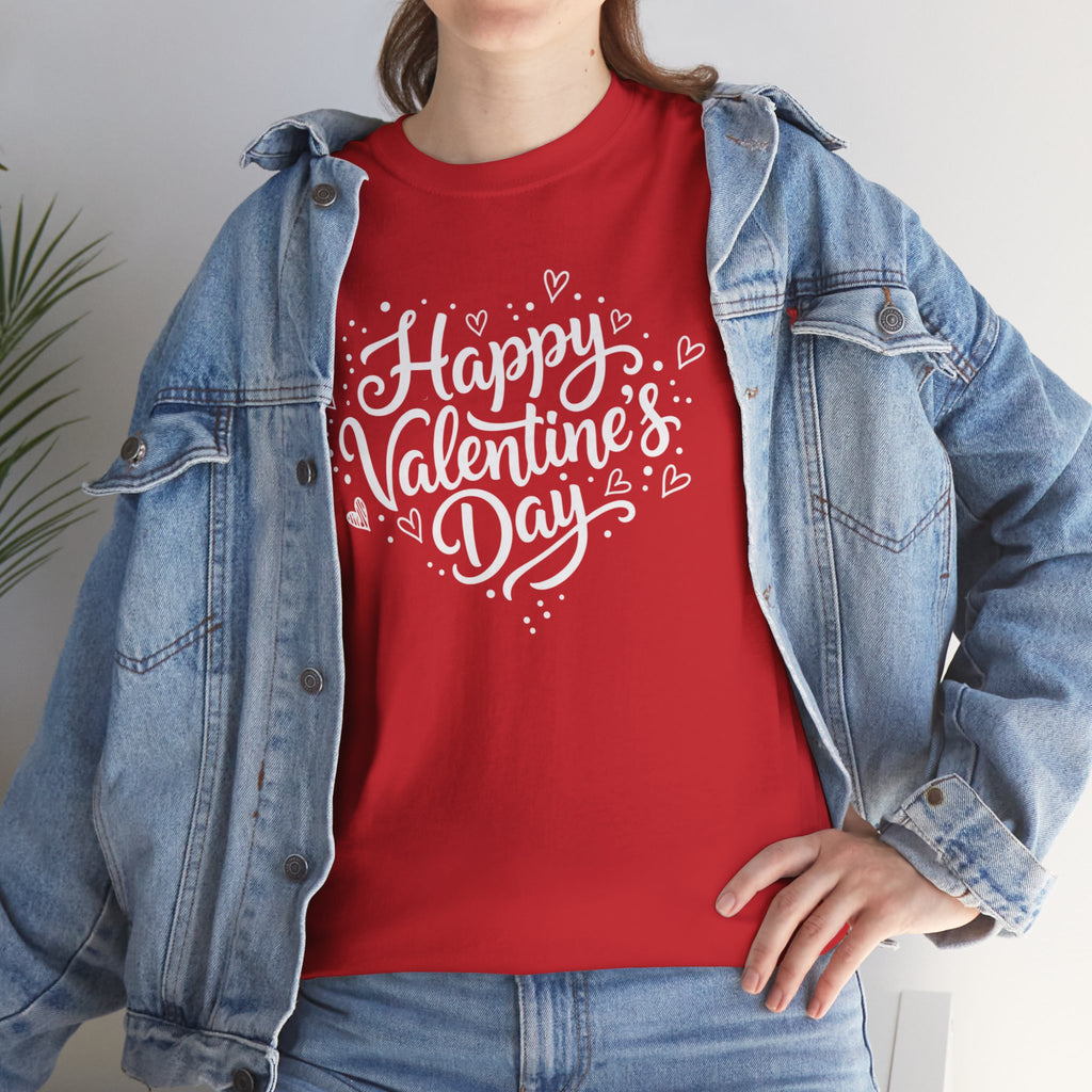 Happy Valentine's Day T-Shirt | Heart Script Design, Valentine's Apparel