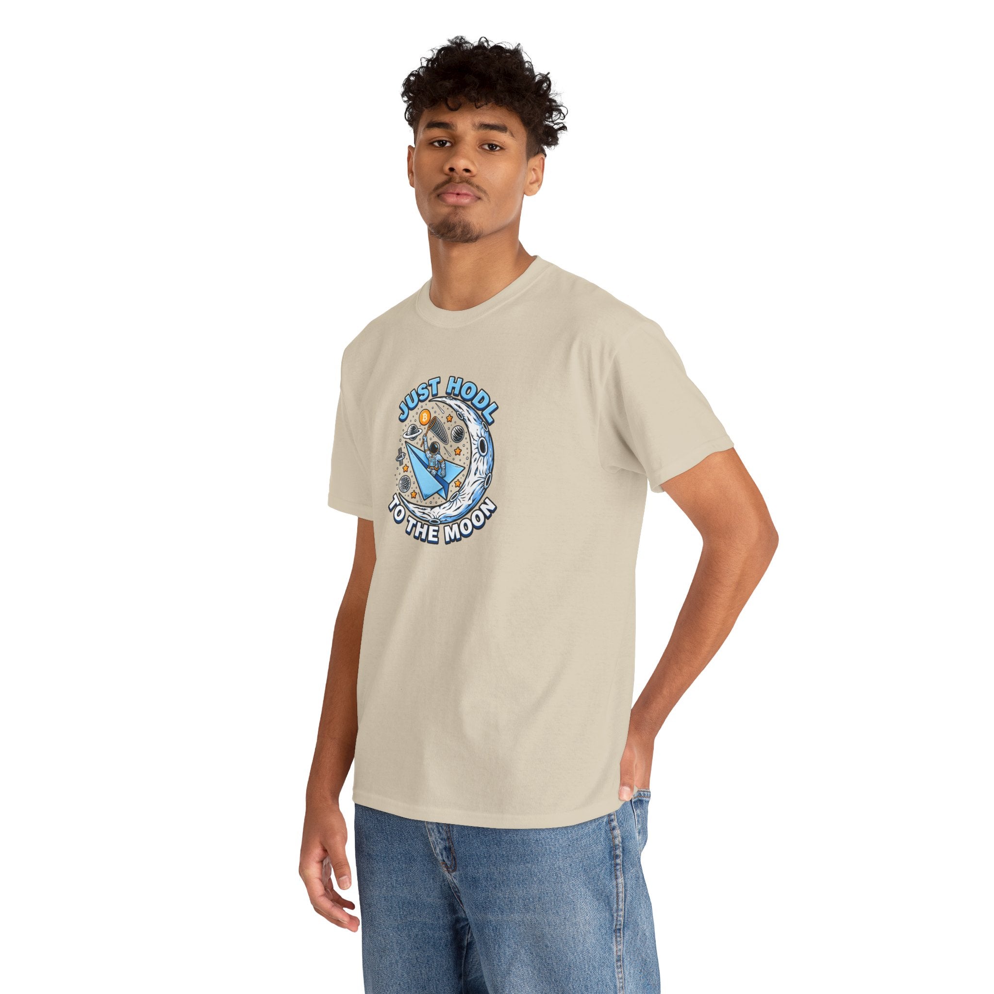 Just HODL to the Moon T-Shirt | Crypto Rocket Moon Graphic Tee