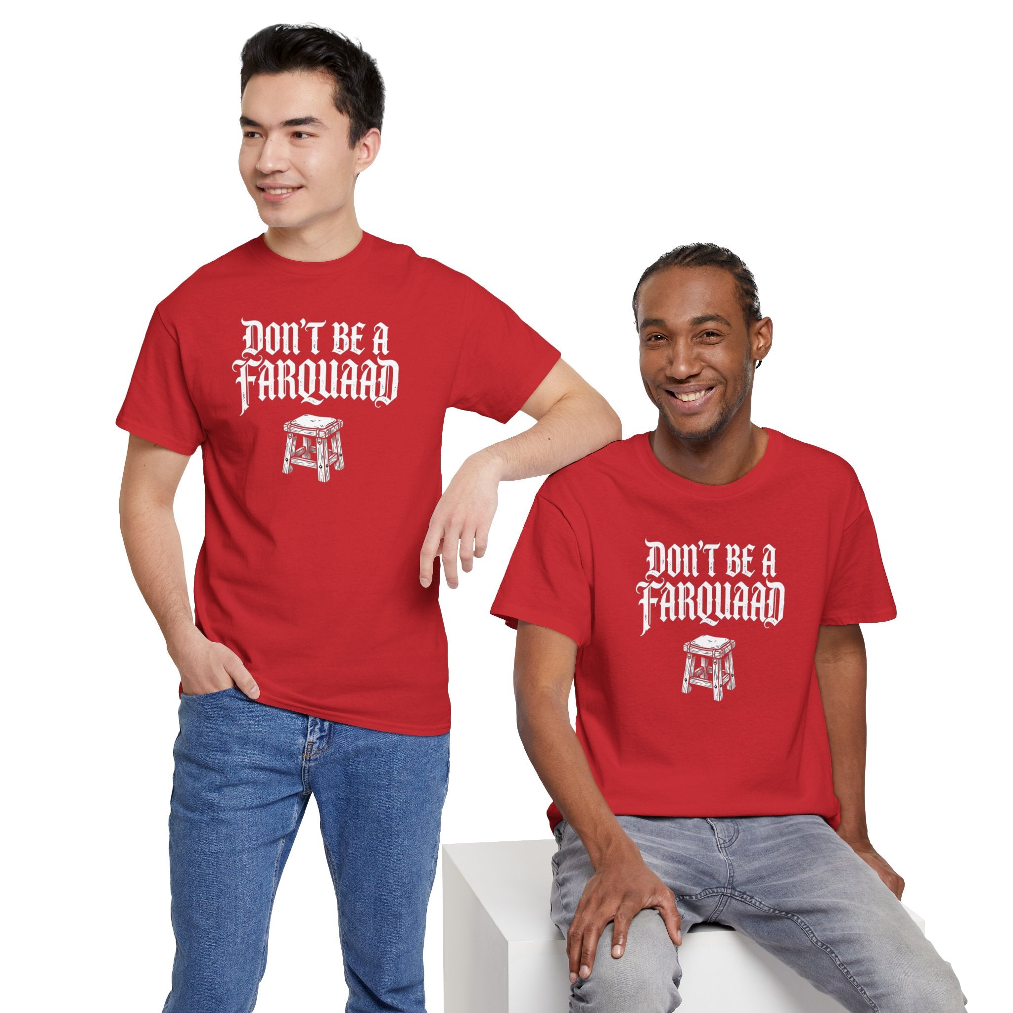 Don't Be a Farquaad Stool T-Shirt | Shrek Parody, Gothic Text
