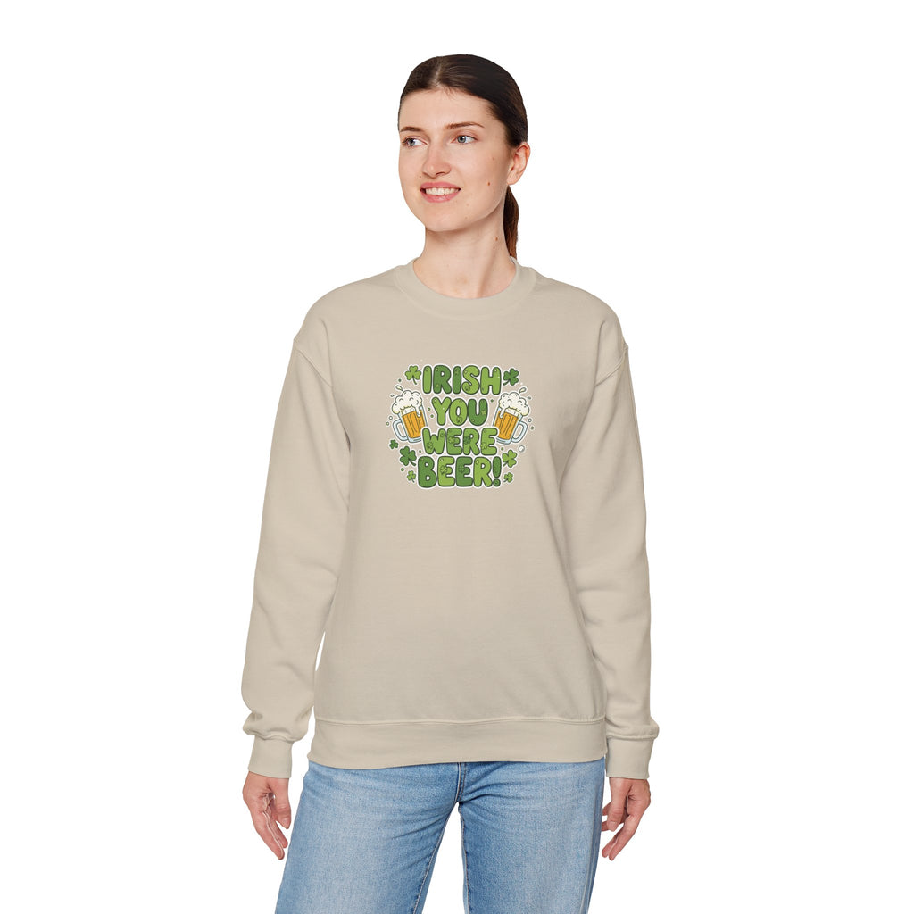 Irish You Were Beer sweatshirt | St. Patrick's Day shamrock beer design