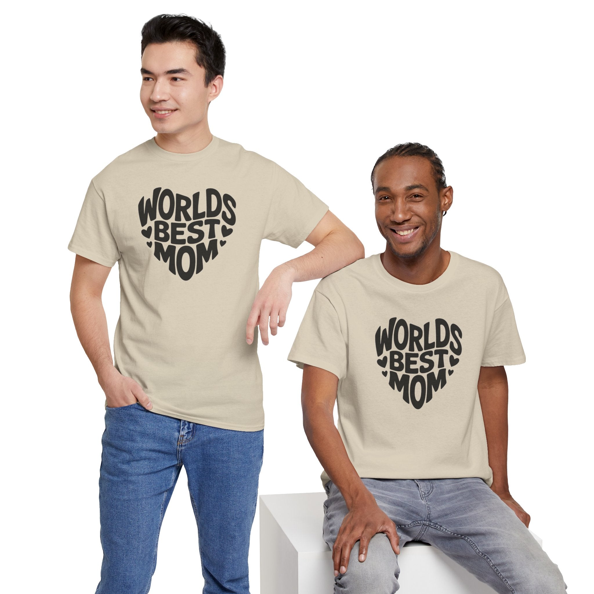 Worlds Best Mom heart graphic T-Shirt | Mother's Day typography tee