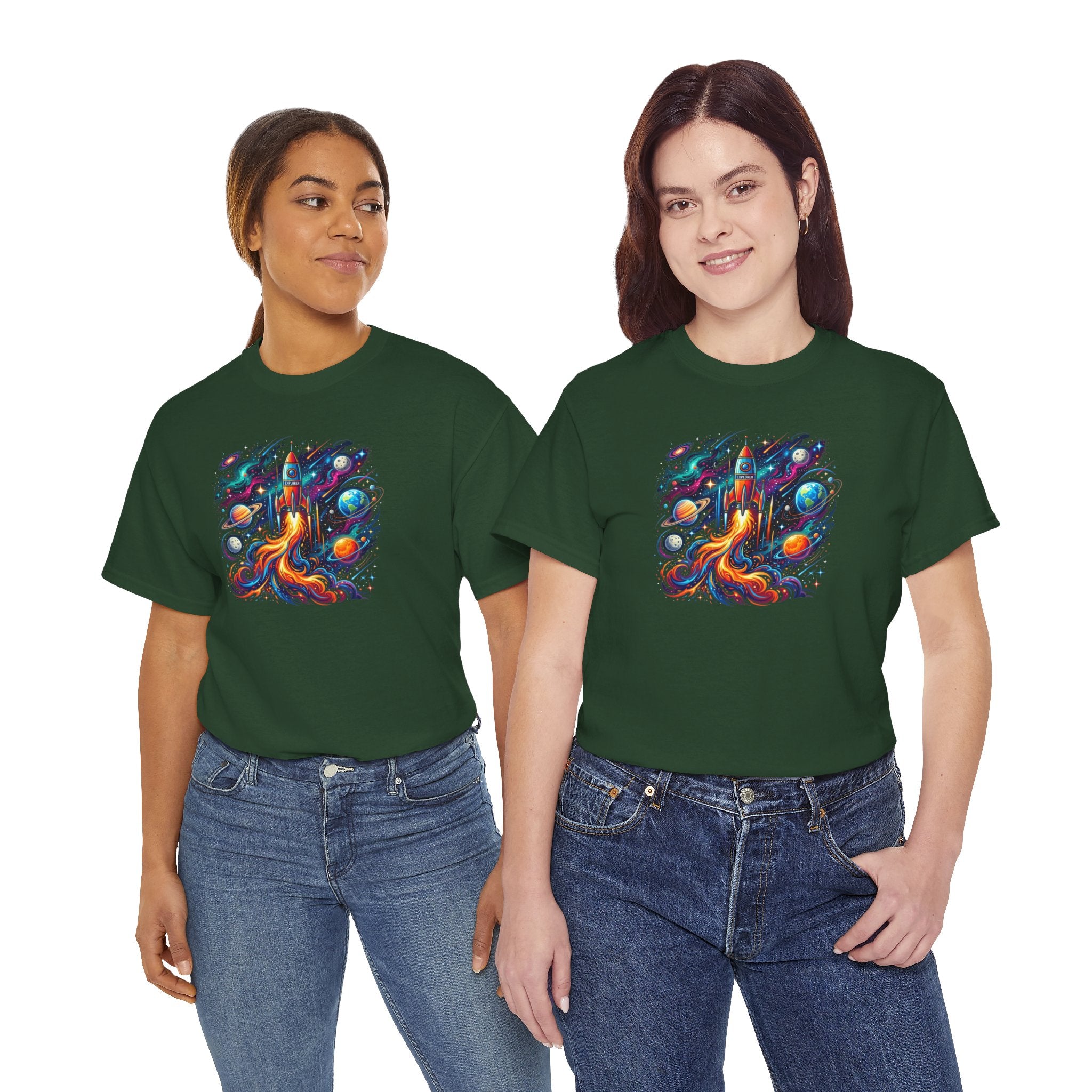 Galaxy Fox, T-Shirt | Cosmic Fox Illustration, Colorful Space Art