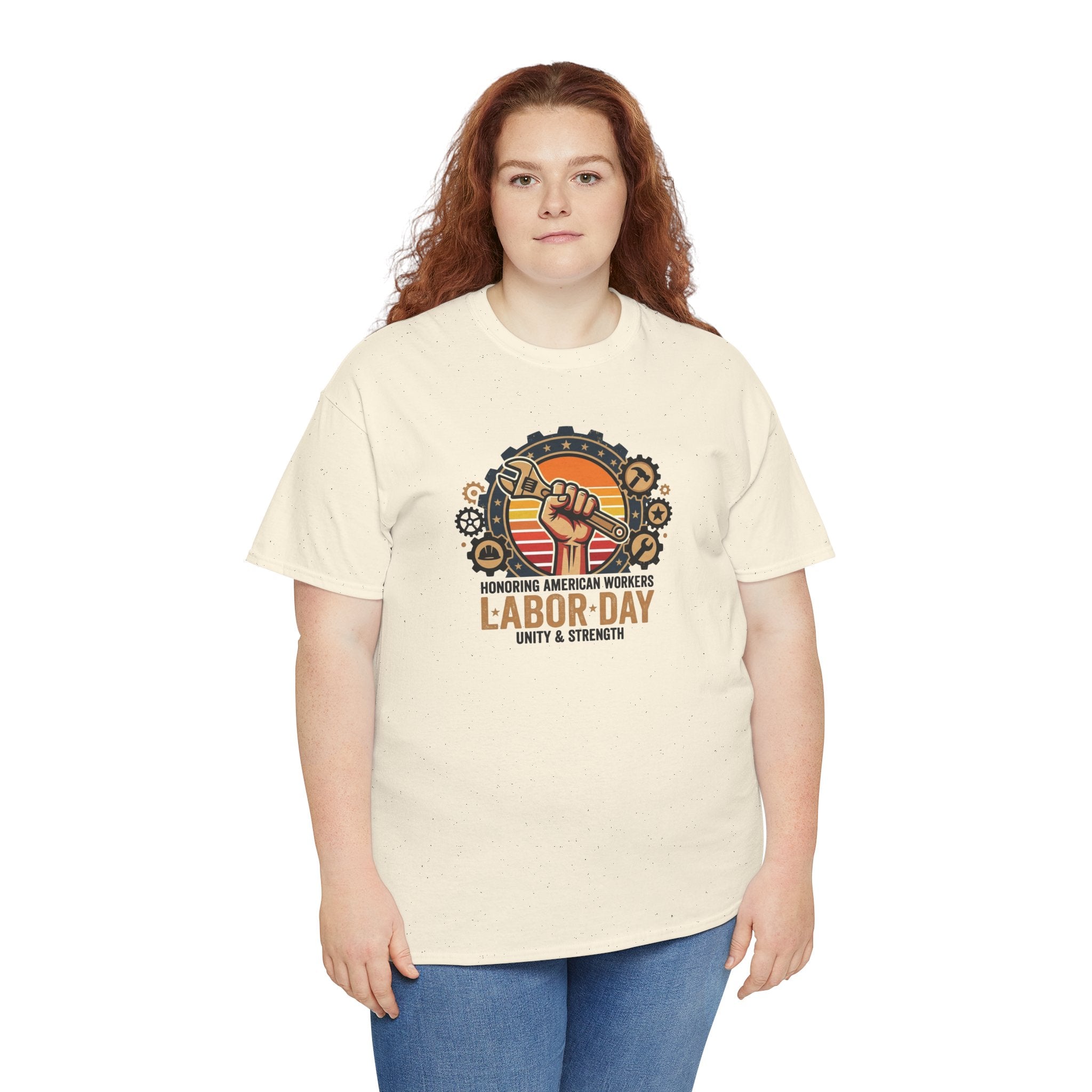 Labor Day Fist and Gears Tee | Honoring American Workers, Unity & Strength