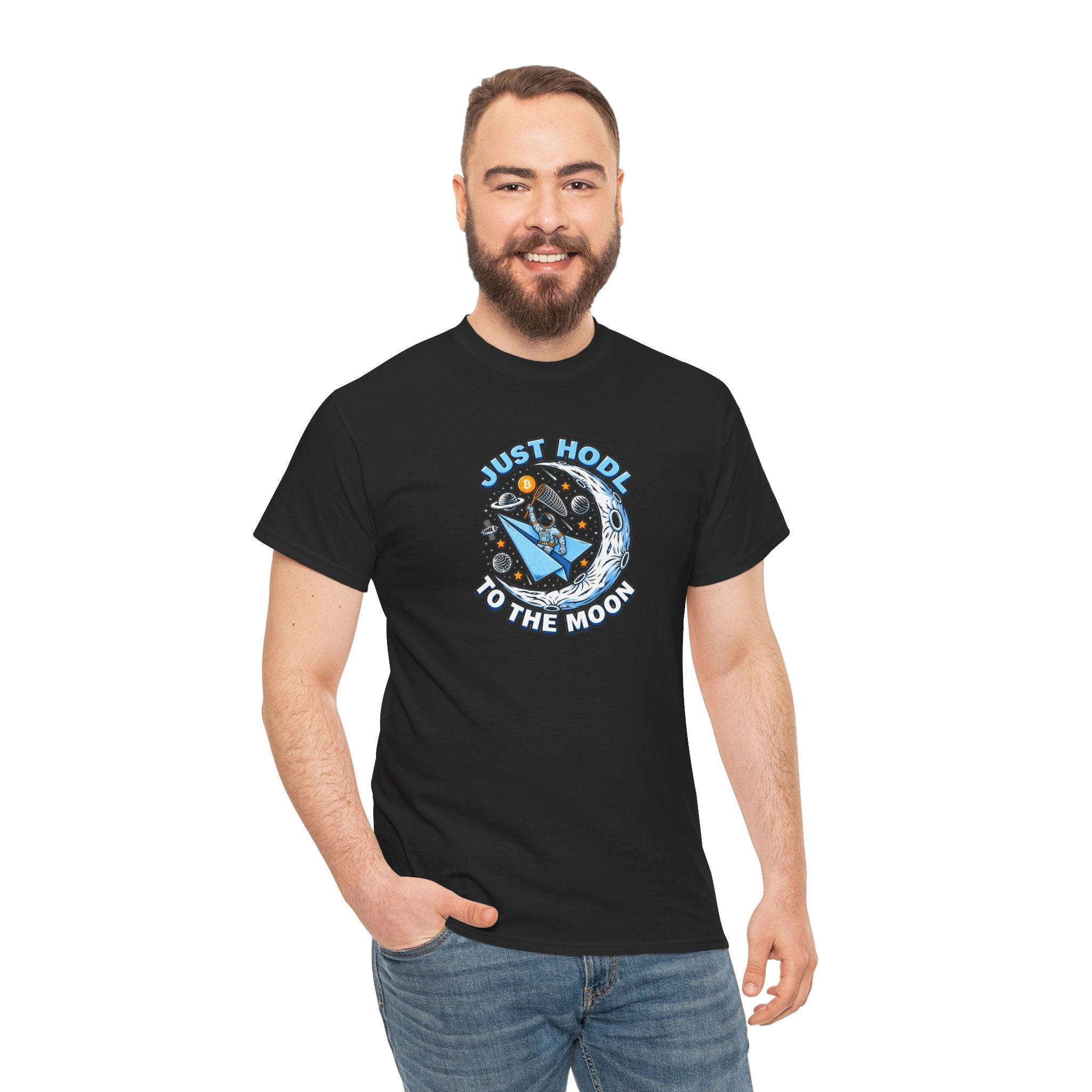 Just HODL to the Moon T-Shirt | Crypto Rocket Moon Graphic Tee