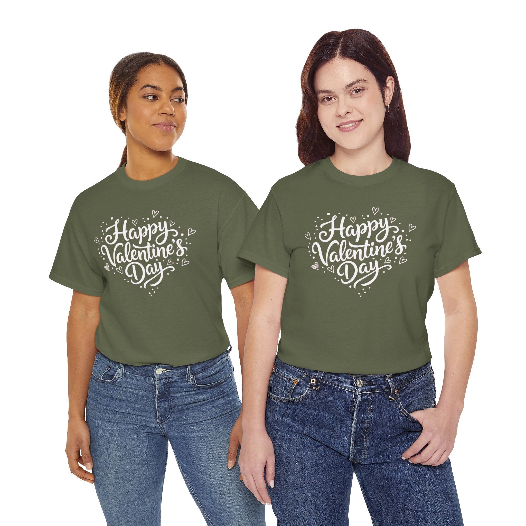 Happy Valentine's Day T-Shirt | Heart Script Design, Valentine's Apparel