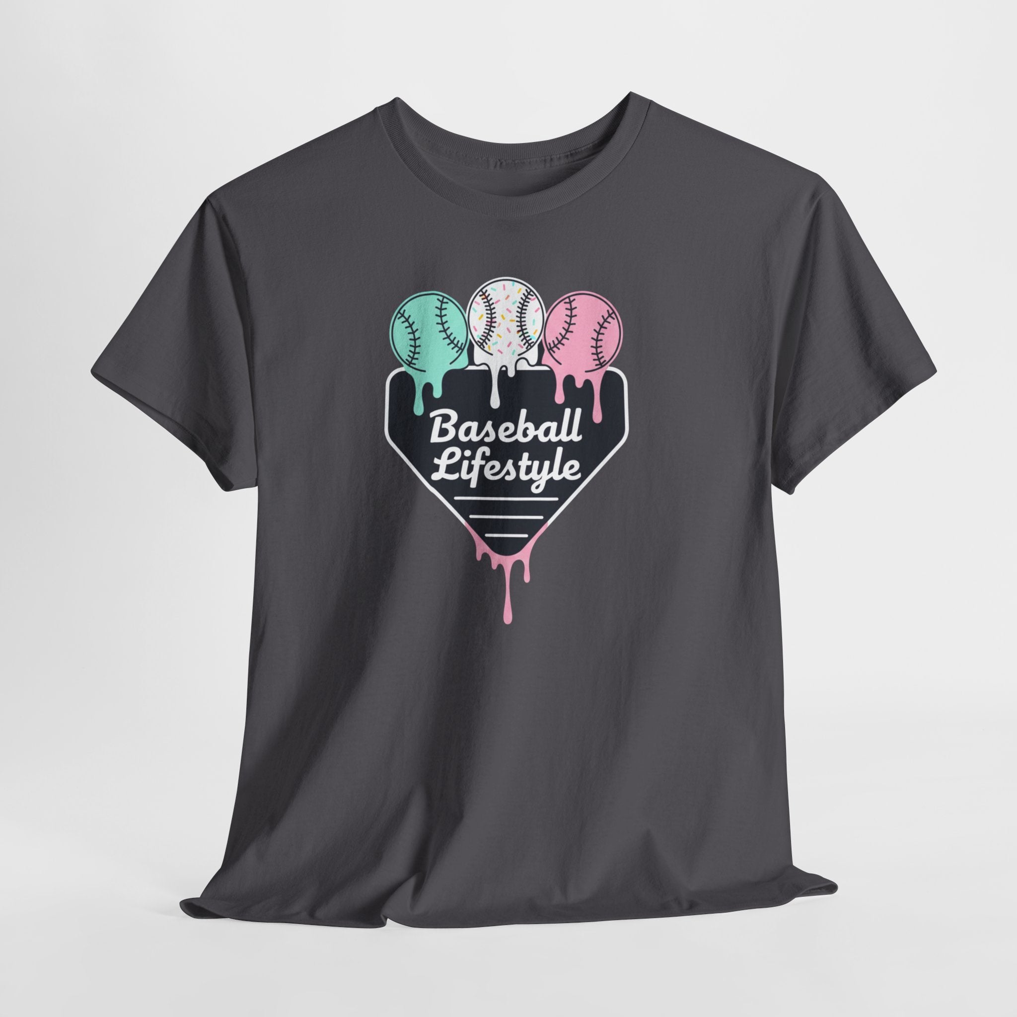 Baseball Lifestyle Tee | Dripping Home Plate with Pastel Baseballs